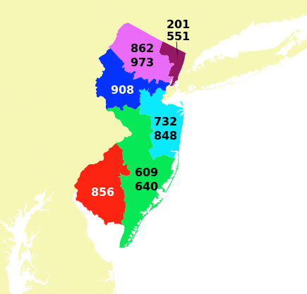 ملف:USA telephone area code map - New Jersey.svg