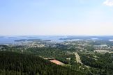 View from Puijo Tower towards Kuopio town and Lake Kallavesi
