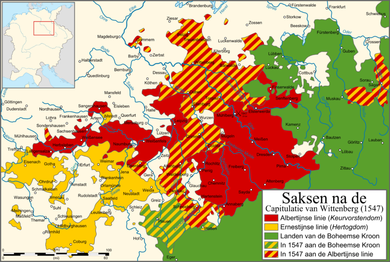 ملف:Saxony after the Capitualtion of Wittenberg (1547) - NL.png