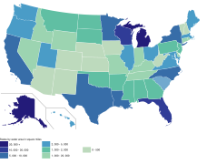 U.S. states by water area