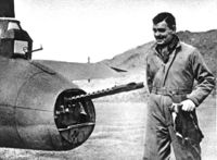 Clark Gable with an 8th AF Boeing B-17 Flying Fortress in Britain, (1943).