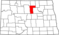 Map of North Dakota highlighting بيرسي