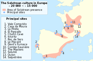 Homo Sapiens in Europe - solutrean distribution map-en.svg