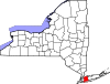State map highlighting Nassau County