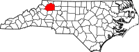 Map of North Carolina highlighting ويلكس