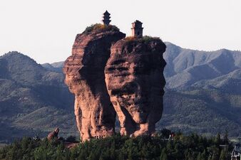 Double towers mountain in Chengde city.