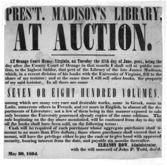 Auction of books of James Madison's library, Orange County, Virginia, 1854
