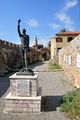 Statue of Miguel de Cervantes at the port (he took part at the Battle of Lepanto)