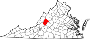 Map of Virginia highlighting Rockbridge County