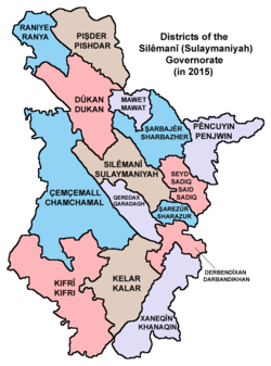 Districts of the Sulaymaniyah Governorate