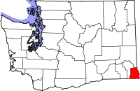 Map of Washington highlighting أسوتين