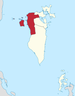 Map of Bahrain showing Northern Governorate