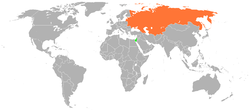 Map indicating locations of Israel and Soviet Union