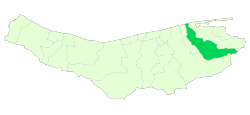 موقع مقاطعة نكا في محافظة مازندران