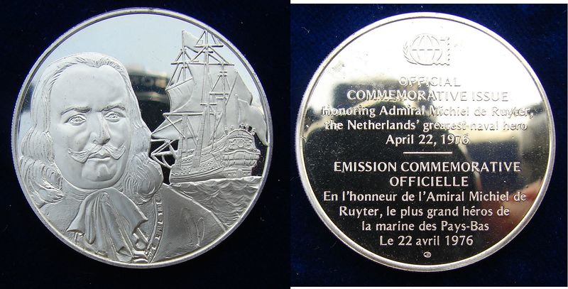 ملف:Netherlands Admiral M. de Ruyter 300th Anniversary of his Death Commemorative Medal.jpg
