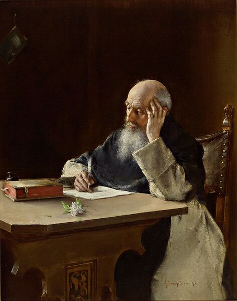 ملف:Anton Laupheimer Schreibender Mönch.jpg