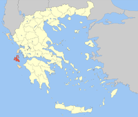 موقع مقاطعة كفالونيا محافظة في اليونان