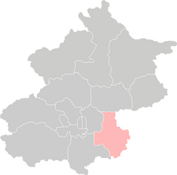 Location of Tongzhou District in Beijing