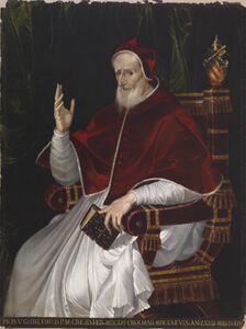 تحت حكم البابا پيوس الخامس (1504-1572)، وهو راهب سابق من النظام الدومينيكي، أصبح اللون الأبيض هو اللون الرسمي الذي يرتديه البابا.