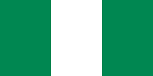 The flag of Nigeria (1960). The green represents the forests and natural wealth of the country.