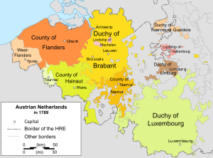 Location of Austrian Netherlands