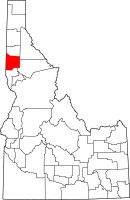 Map of Idaho highlighting لاتاه
