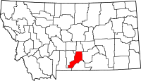 Map of Montana highlighting ستيلواتر