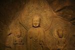 Rock carved Buddha triad in Seosan, South Korea.jpg