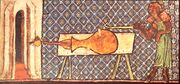 Oldest known European depiction of a firearm from De Nobilitatibus Sapientii Et Prudentiis Regum by Walter de Milemete (1326).