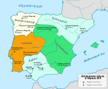 Roman Hispania under Diocletian: Lusitania found in the west