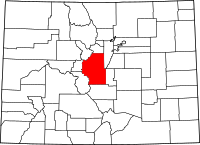 Map of Colorado highlighting بارك