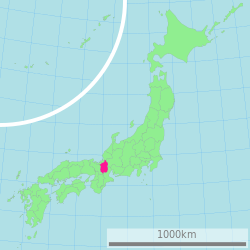 خريطة اليابان، مبين فيها شيگا Shiga