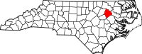 Map of North Carolina highlighting إيجكوم