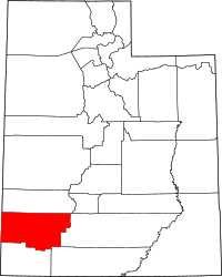 Map of Utah highlighting أيرون