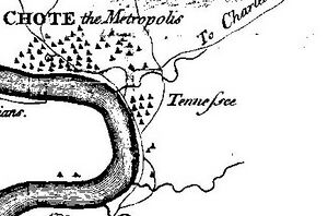 Drawing of Tanasi, Tennessee's namesake, by Henry Timberlake