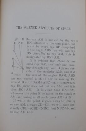 الصفحة الأولى من "The science absolute of space"