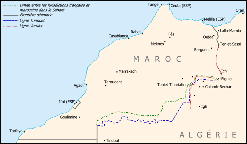 ملف:Frontière Maroc-Algérie 1963.png