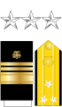 The collar stars, shoulder boards, and sleeve stripes of a United States Public Health Service Commissioned Corps vice admiral
