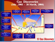 اكتشافات الغاز من يوليو 2003 حتى مارس 2004.