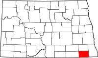 Map of North Dakota highlighting سارغينت