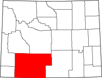 Map of Wyoming highlighting سويتواتر