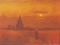 The old cemetery tower in Nuenen, by Vincent Van Gogh (1884)