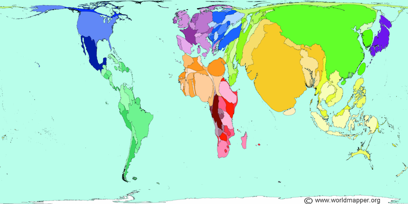 ملف:World Population Cartogram Map 2002.tif
