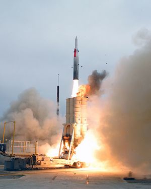 Arrow 2 launch on July 29, 2004, in Naval Air Station Point Mugu Missile Test Center, during AST USFT#1.