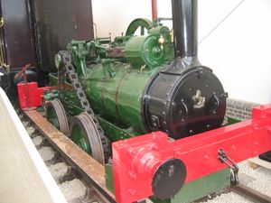 Small green steam locomotive