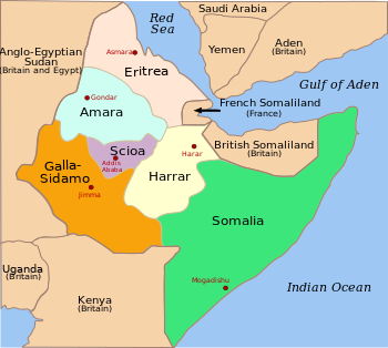 Location of شرق أفريقيا الإيطالي