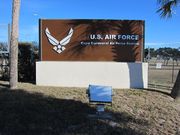 The sign located at the entrance to Cape Canaveral Air Force Station