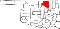 Map of Oklahoma highlighting أوساغي