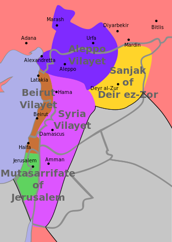 أراضي سوريا العثمانية حوالي عام 1900