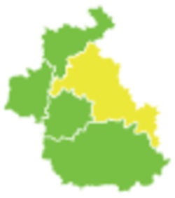 موقع منطقة إدلب في محافظة إدلب